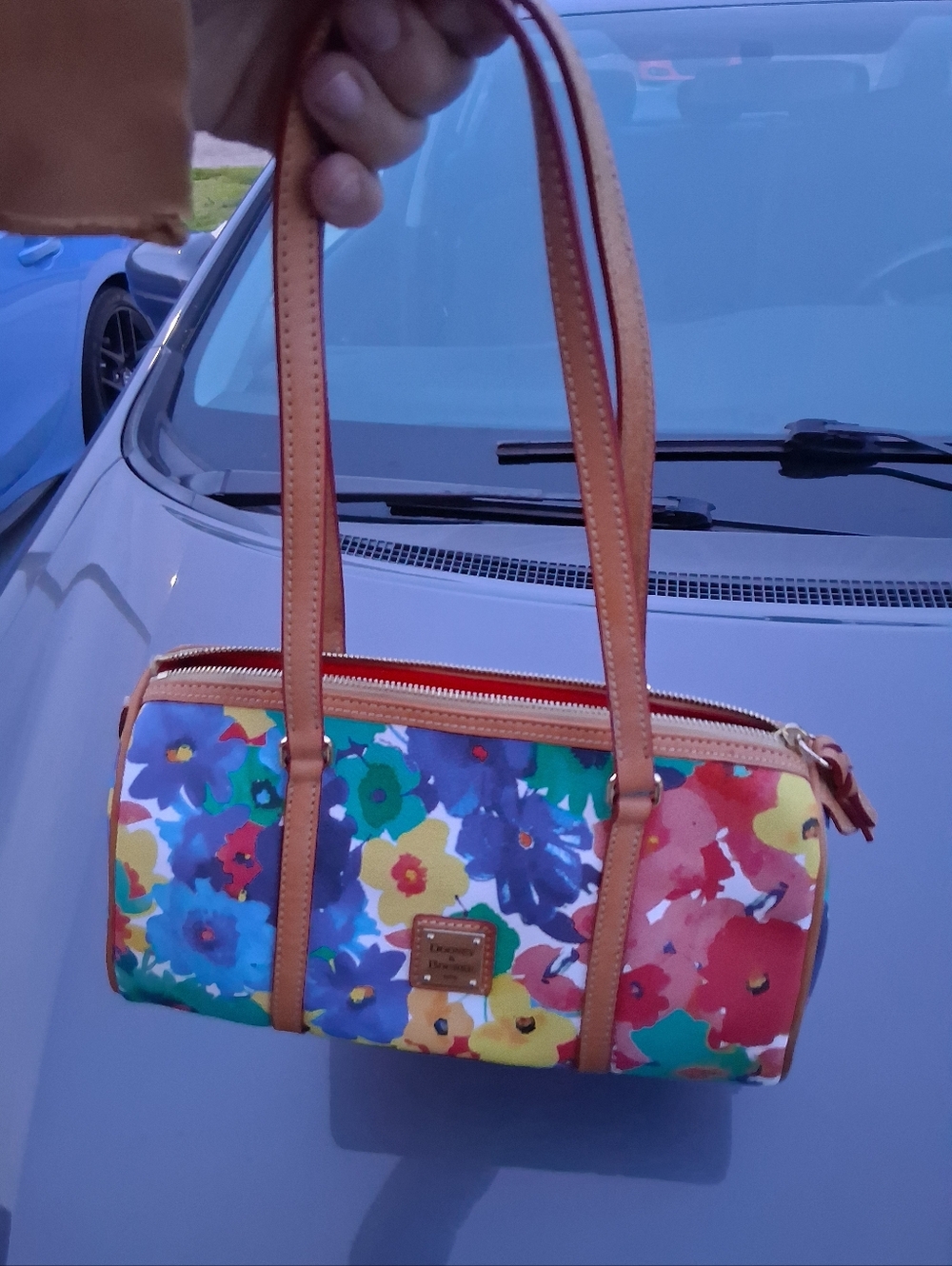Dooney And Burke Purse Bag Floral Flowers Multicolor Authentic - Picture 4 of 6